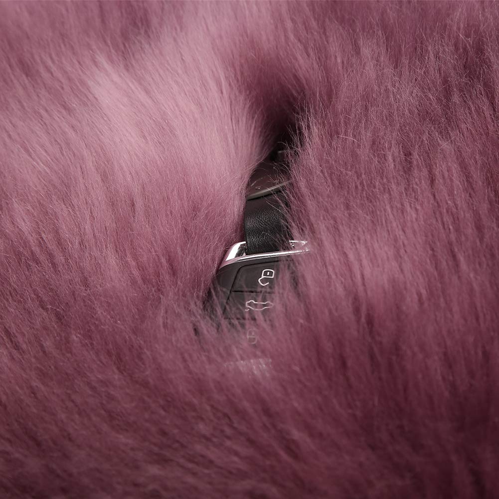 Premium Soft Genuine Sheepskin Car Seat Cover - Luxury Long Wool Universal Fit for Cars, SUVs, Jeeps & Trucks (1pc, Dusty Rose) | Comfortable Protection for Driving & Office Chairs