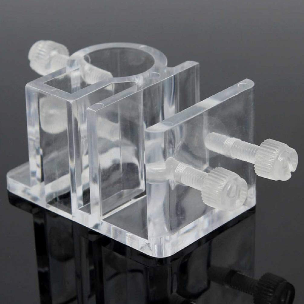 POPETPOP Aquarium Tube Holder - 4 Pack Acrylic Clips for Fish Tank Water Tubes