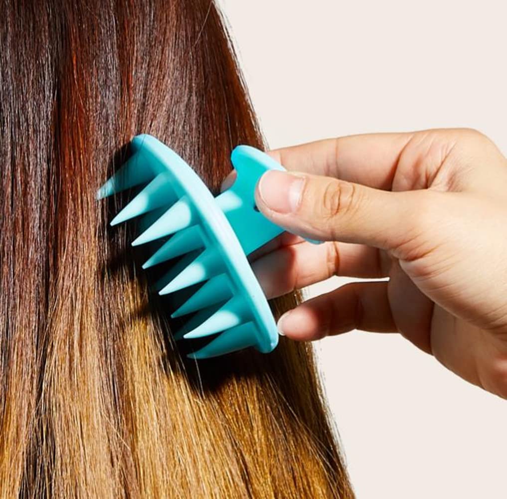 Silicone Scalp Massager Brush - Hair Shampoo Brush for Dandruff & Scalp Care, Exfoliating Head Scrubber for Thick Curly Hair (Black, 1pc) - Perfect for Shower, Relaxation & Hair Growth Stimulation
