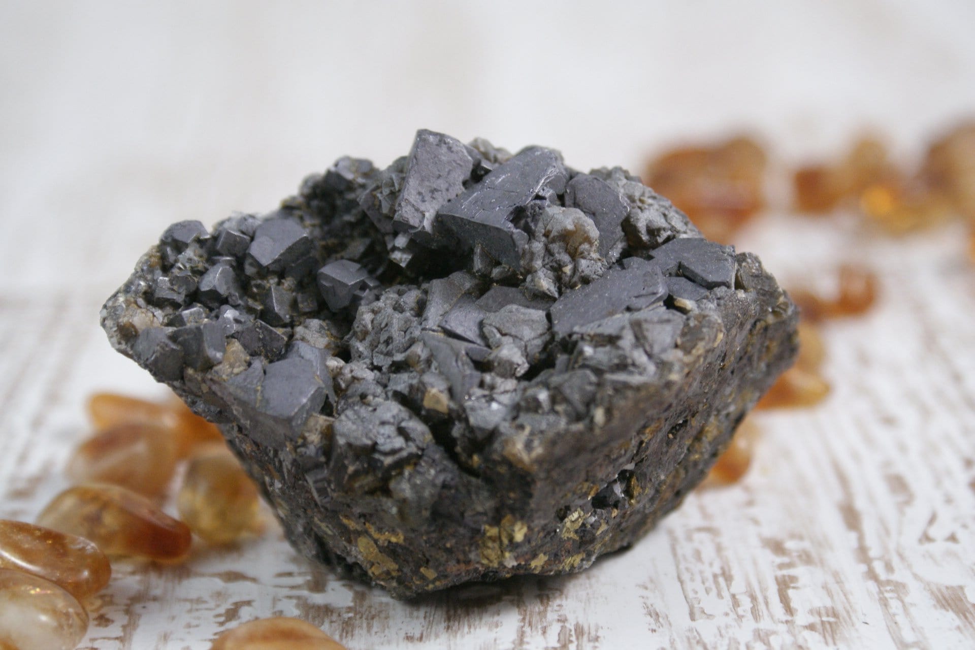 Natural Bulgarian Galena and Pyrite Mineral Specimen - Collectible Raw Crystals for Geology Enthusiasts & Home Decor Display