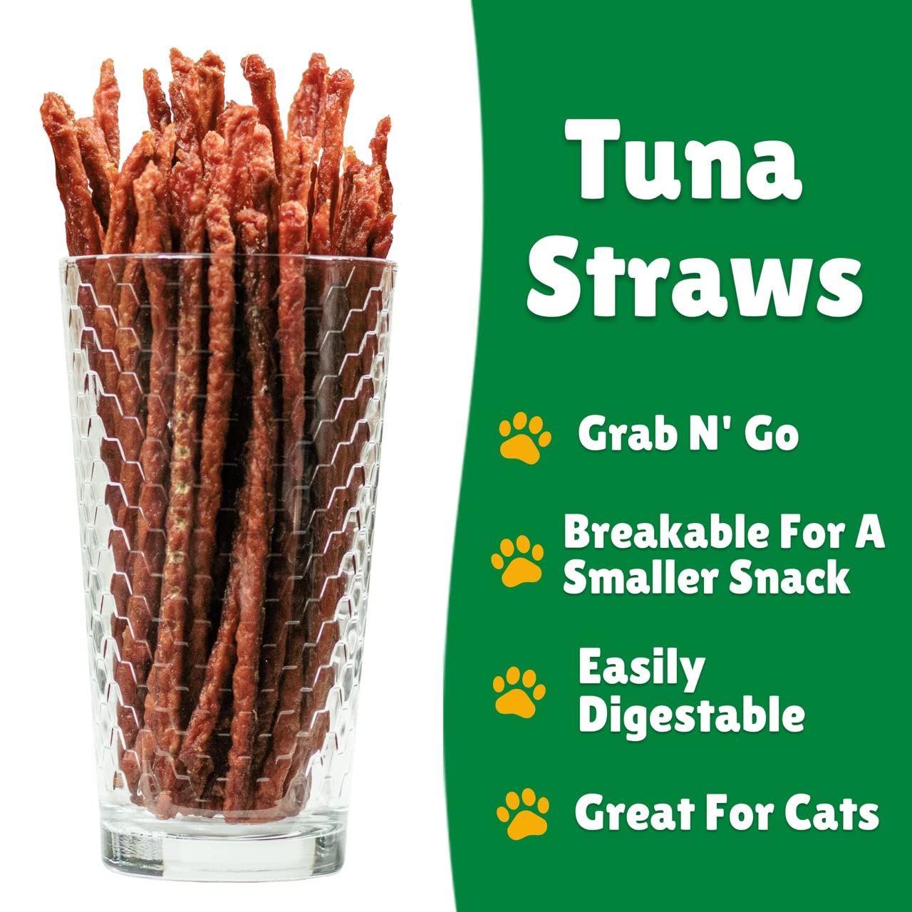 Premium All-Natural Tuna Jerky Straws for Dogs & Cats – Single Ingredient, High in Omega-3, Grain-Free Pet Training Treats (13 oz) – Perfect for Reward Snacks, Dental Health & Outdoor Adventures