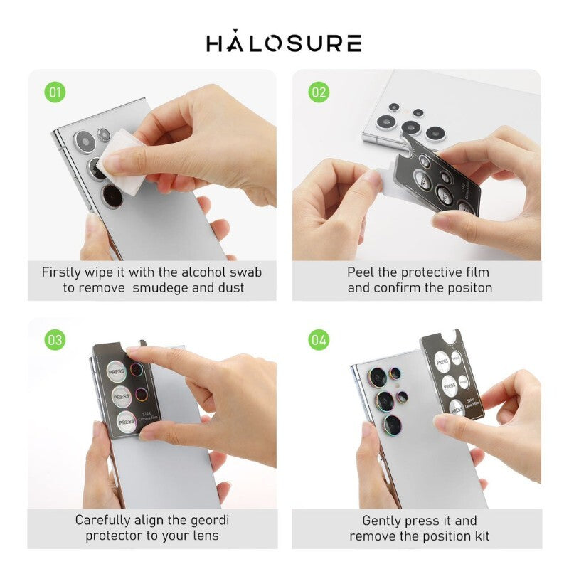 Halosure Geordi Anti-Reflection Rear Camera Lens Protector for Samsung Galaxy S25 Plus - HD Clear, Scratch Resistant, Bubble-Free Installation - Perfect for Outdoor Photography & Daily Protection