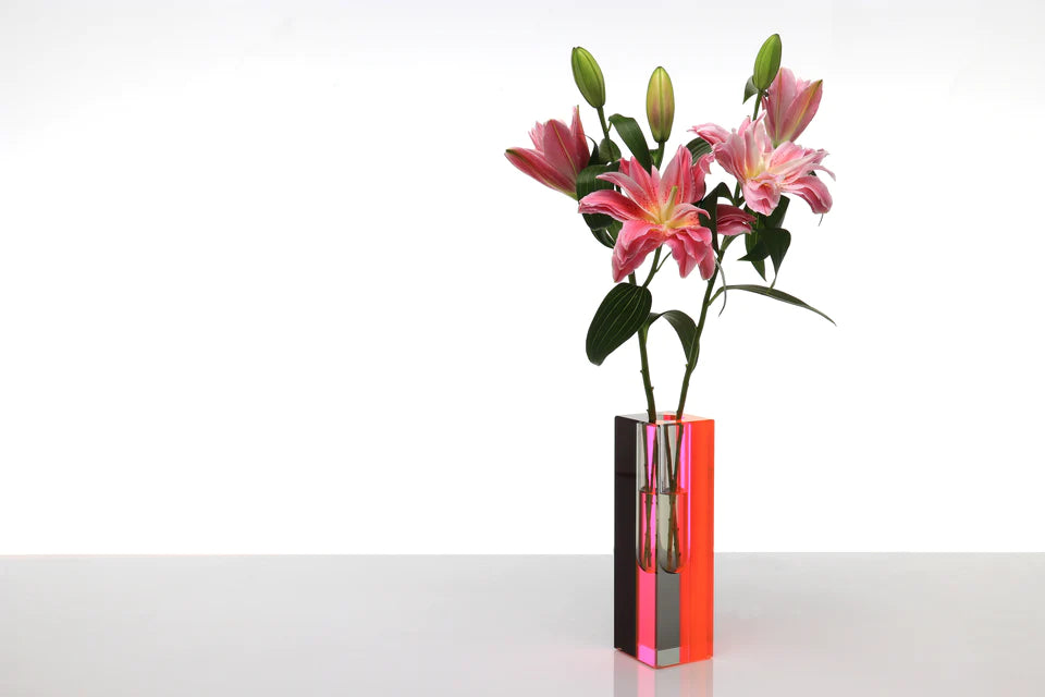 Alexandra Von Furstenberg Eclipse Tall Pink Vase - Limited Edition Home Decor for Modern Living Rooms & Luxury Gift Ideas