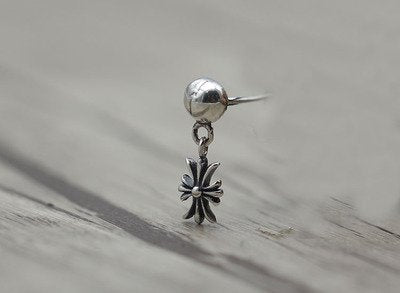 Chrome Hearts Tiny E Earrings - Sterling Silver Gothic Punk Jewelry for Women & Men - Perfect for Parties, Concerts & Everyday Wear