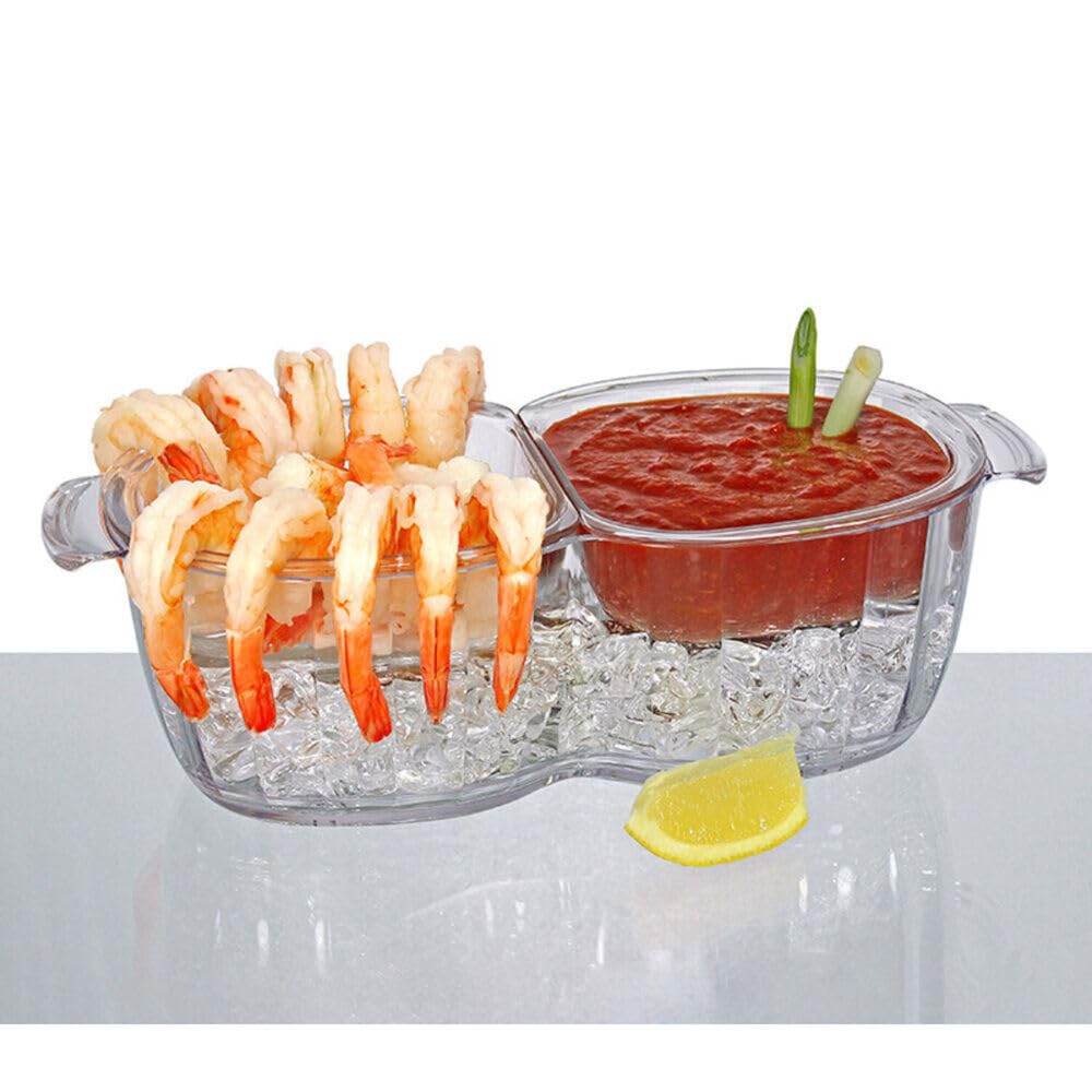 Prodyne Dips On Ice Duo Bowls - 2-Piece Chilled Serving Bowls Set for Dips, Salsa & Desserts | Perfect for Parties, BBQs & Entertaining