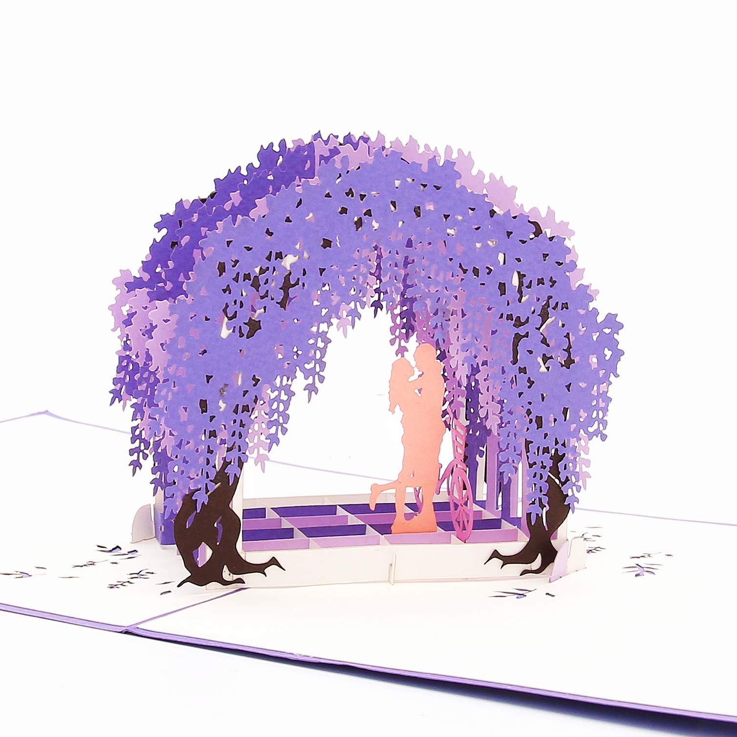 3D Pop Up Greeting Card - Liif Wisteria Arch Love Couple Valentine's Day, Birthday, Wedding, Mother's Day, Anniversary & Engagement Gift for Wife, Mom & Couples | Perfect for Romantic Surprises & Special Occasions