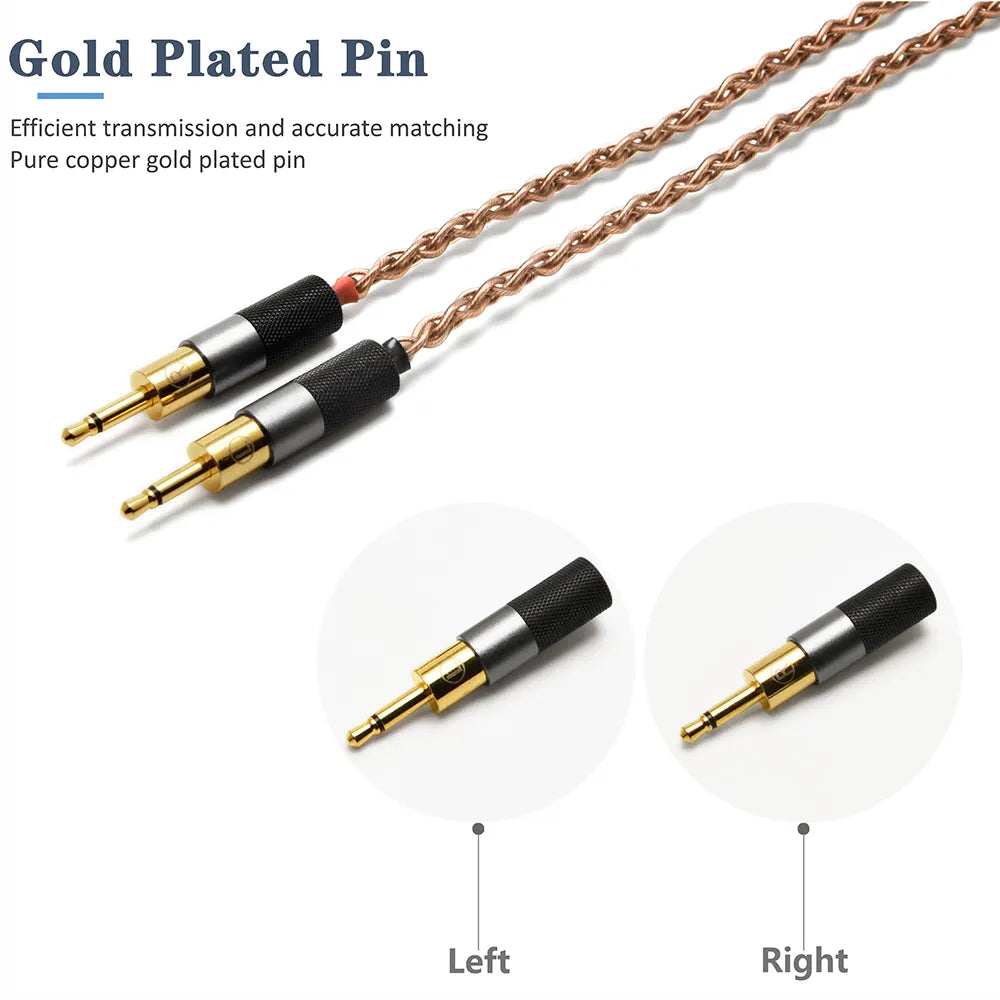 Premium GUCraftsman 6N Single Crystal Copper Headphone Cable for Sennheiser HD700 - High-Fidelity Audio Upgrade for Audiophiles & Studio Professionals