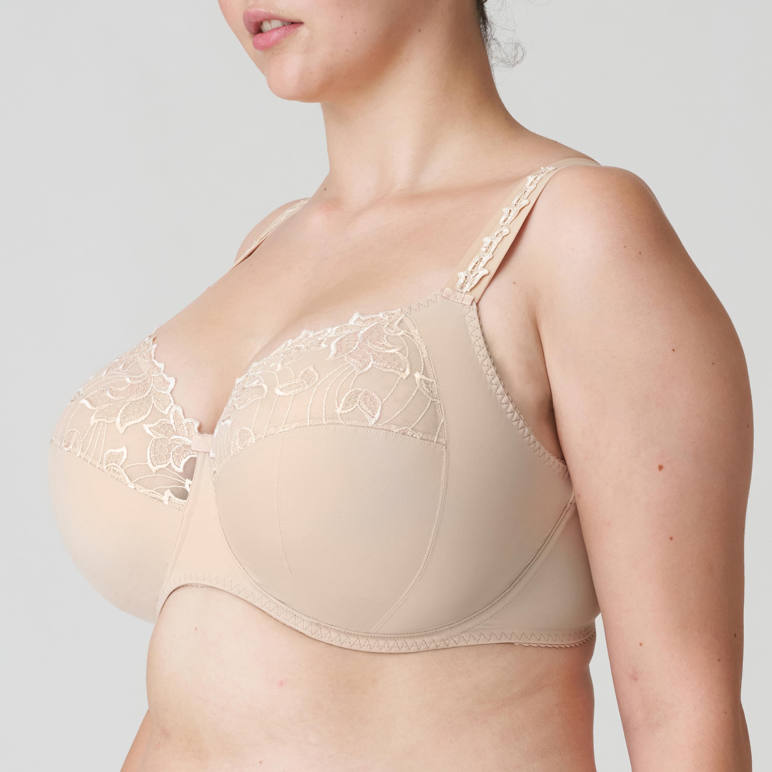 PrimaDonna Deauville Side Support Bra 32J - Full Coverage Lingerie for Large Bust in Cafe Beige | Perfect for Everyday Comfort & Special Occasions