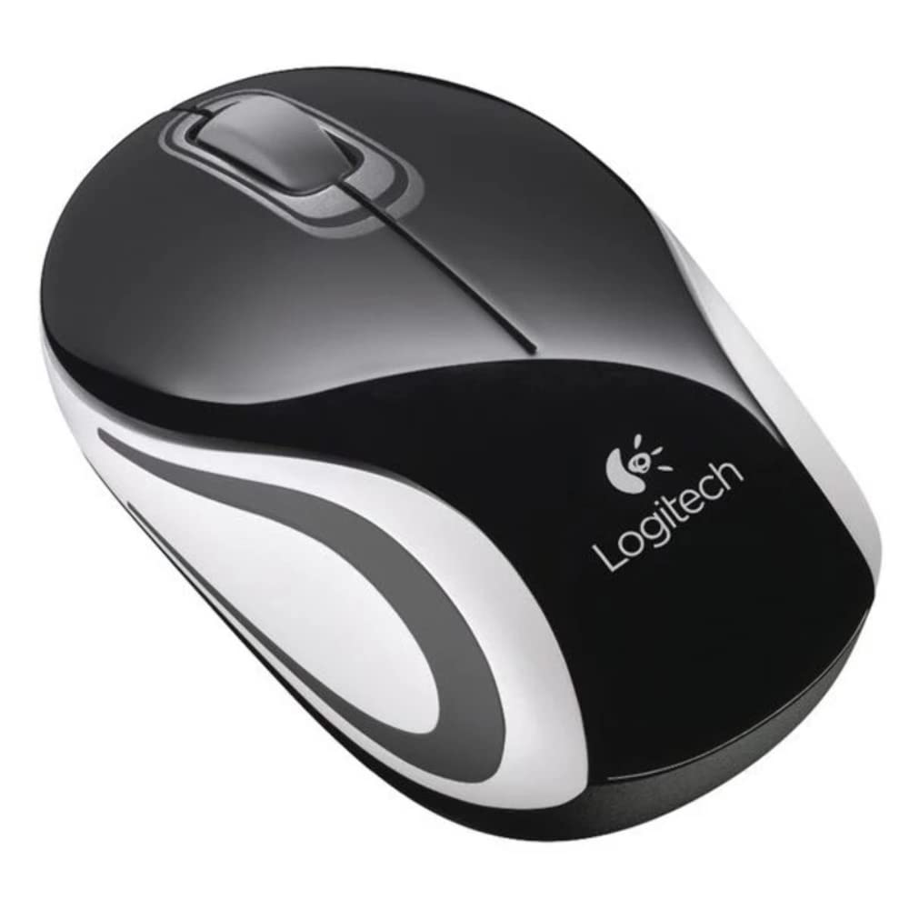 Logitech M187 Wireless Mouse - 2.4GHz RF USB Receiver - Black - Compact Design for Laptop, PC, Office & Travel Use