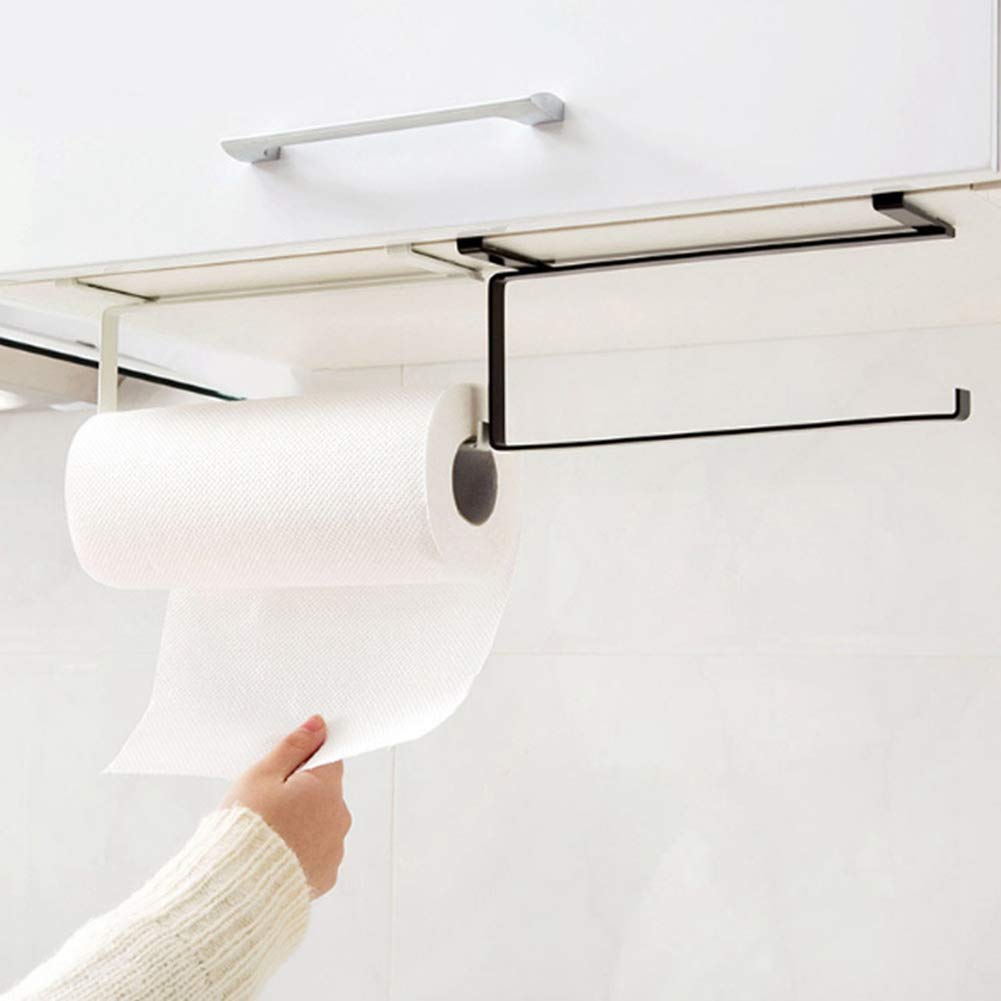 Under Cabinet Paper Towel Holder - Space Saving Kitchen & Bathroom Towel Rack for Home, RV, Office - Durable Stainless Steel Hanging Organizer (1 Pack) - Perfect for Small Spaces & Easy Access While Cooking