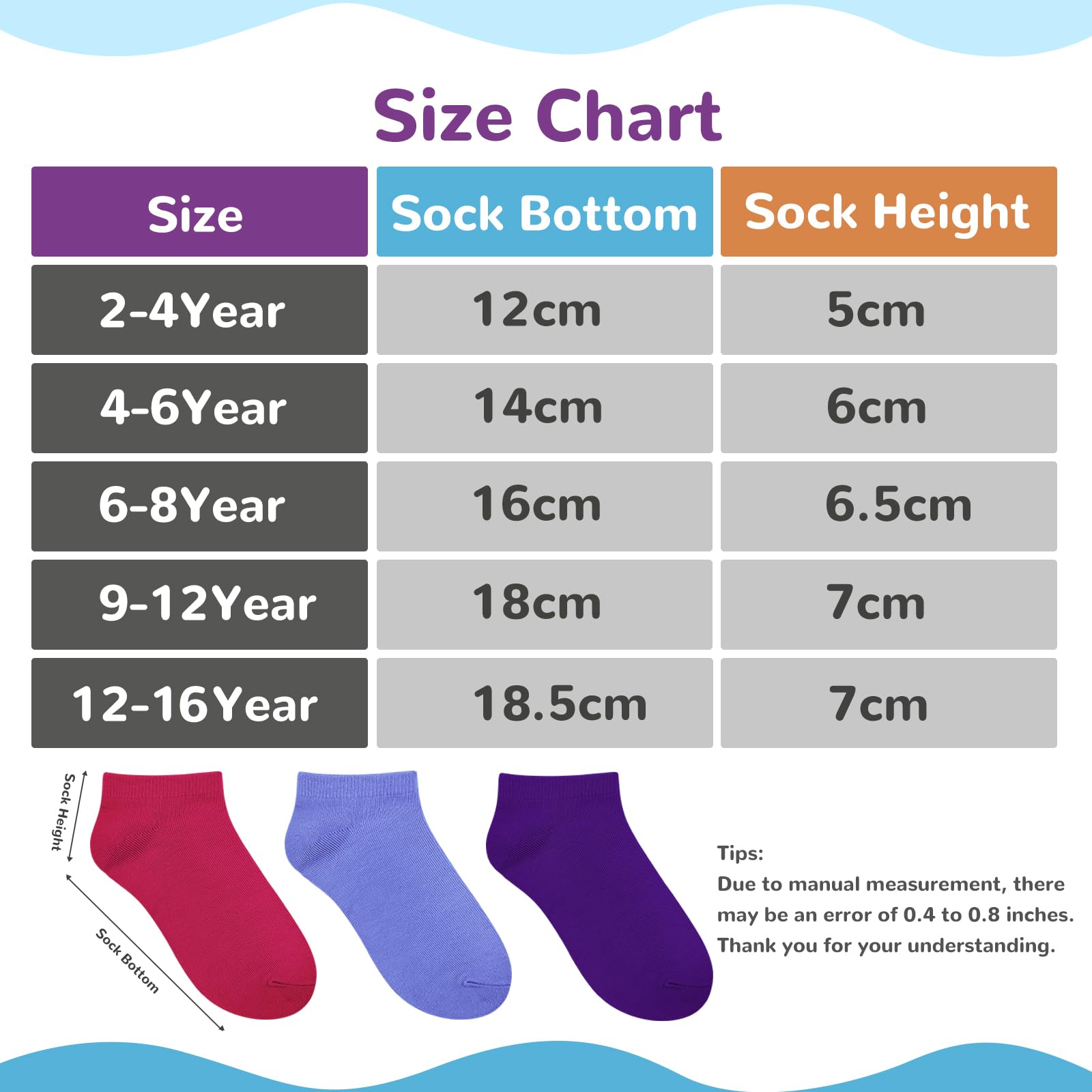 BOOPH 25 Pack Low Cut Ankle Socks for Kids - Breathable Half Cushion Athletic Socks for Boys & Girls - Perfect for School, Sports, and Everyday Wear
