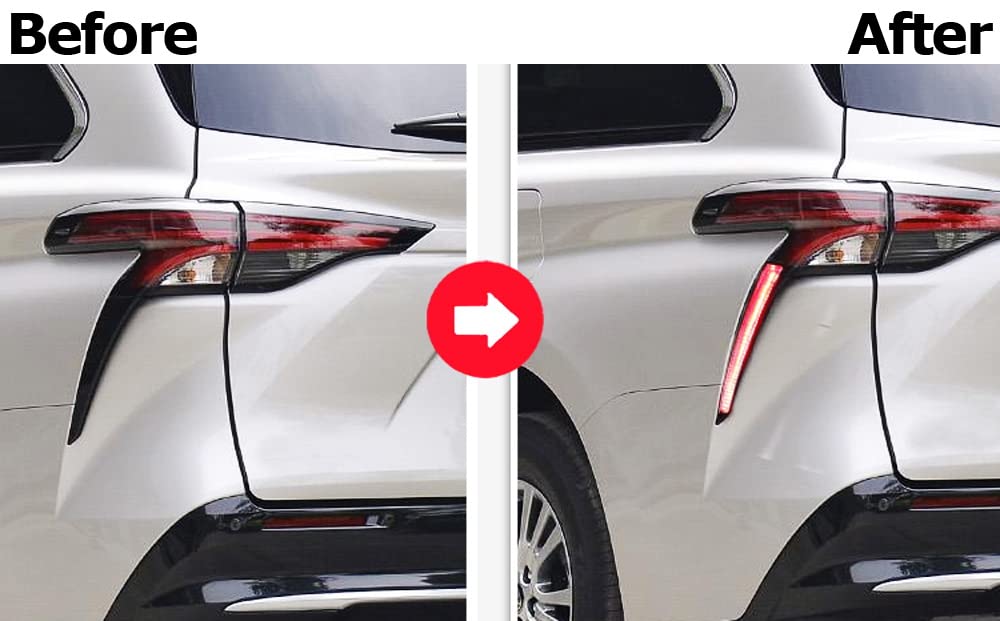 iJDMTOY Dark Red LED Rear Side Pillar Tail & Brake Lights - Vertical Fit OEM Replacement for 2021-2024 Toyota Sienna (Less Trims) | Upgrade Your Minivan's Safety & Style for Night Driving & Family Road Trips