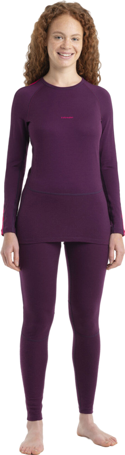 200 ZoneKnit Merino Wool Long Sleeve Thermal Crew Neck Top for Women - Warm Winter Base Layer for Hiking, Skiing & Outdoor Activities
