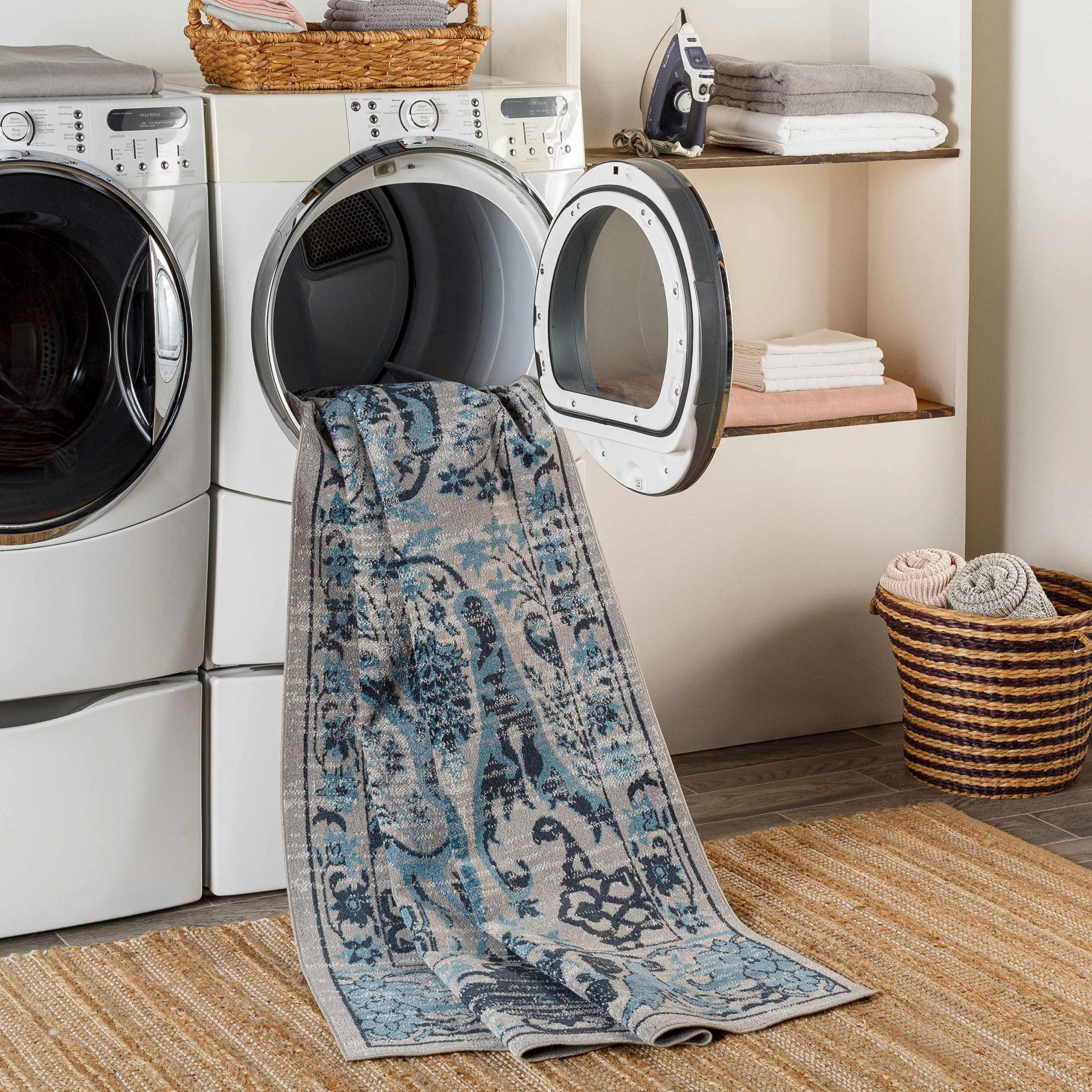 Hauteloom Macalaya Machine Washable Area Rug - Blue & Gray - 9'3
