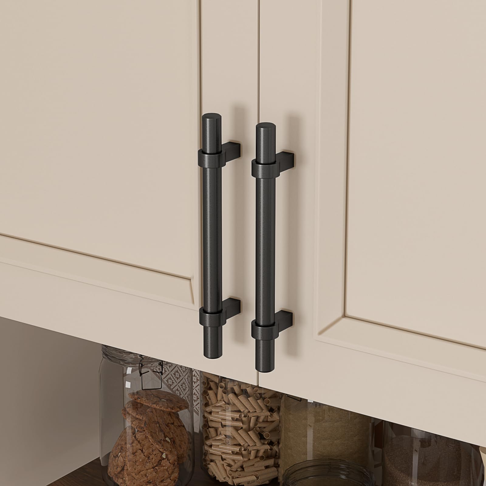 25 Pack 10 Inch Black Cabinet Pulls - Matte Kitchen Drawer Handles - Zinc Alloy Dresser Hardware - Perfect for Modern Kitchen Cabinets, Bathroom Vanities & Furniture Drawers