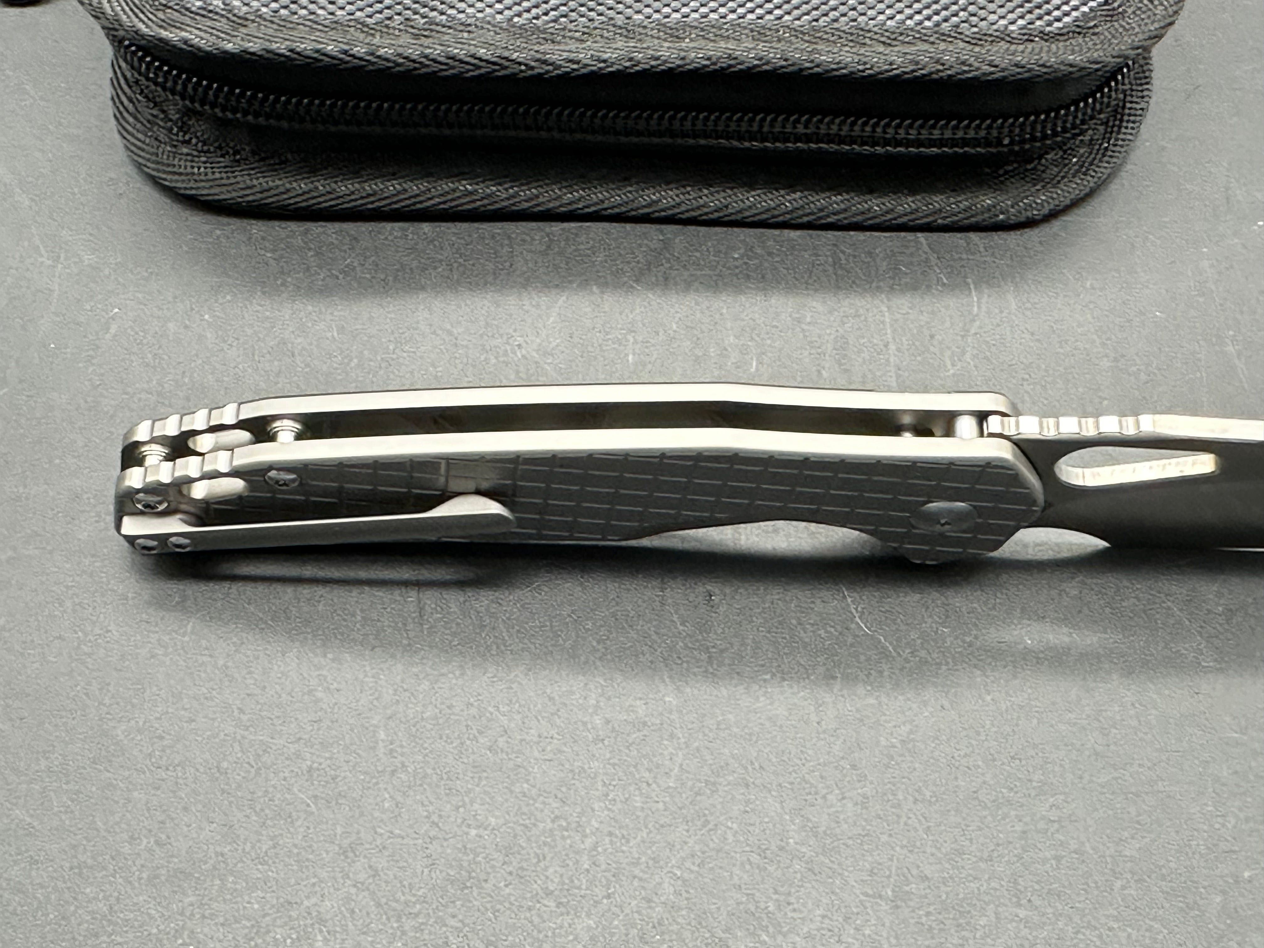 CJRB Frack Folding Knife - Titanium Frag Handle & S90V Satin Blade - EDC, Outdoor, Survival, Camping, Tactical Use
