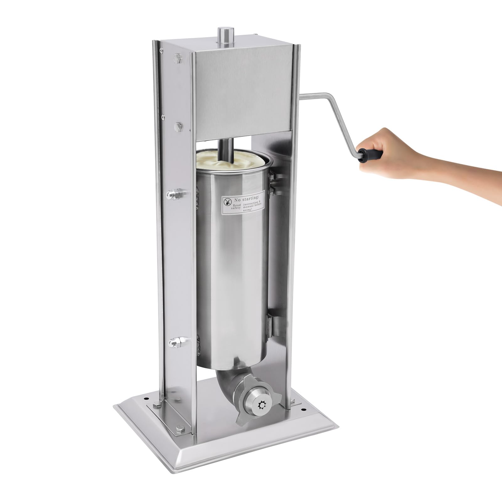 Commercial Manual Churros Maker Machine - 5L Capacity, 11.81x25.59 Inches, Silver Stainless Steel - Perfect for Restaurants, Food Trucks, and Home Baking
