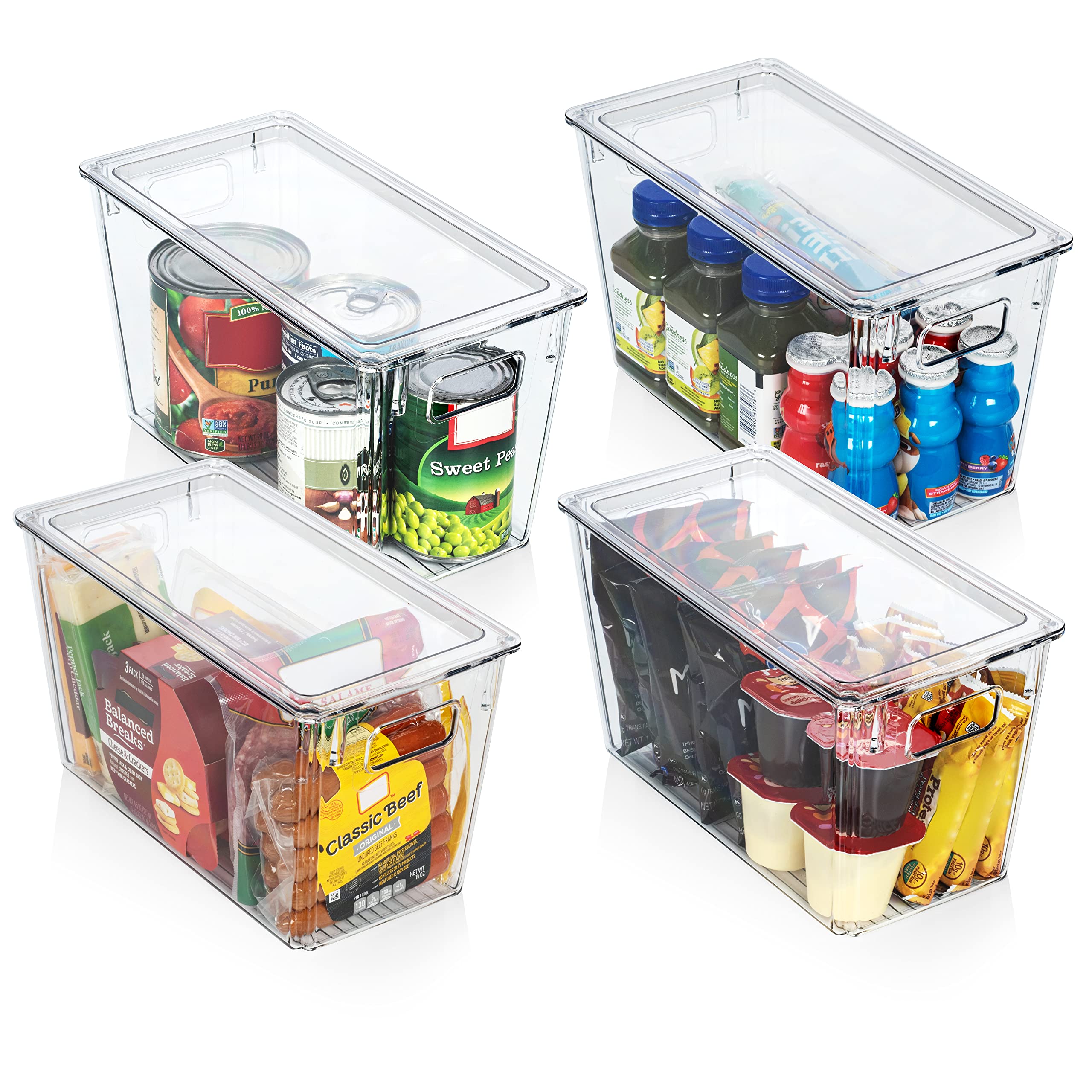 ClearSpace 4-Pack Stackable Plastic Storage Bins with Lids - 12.5