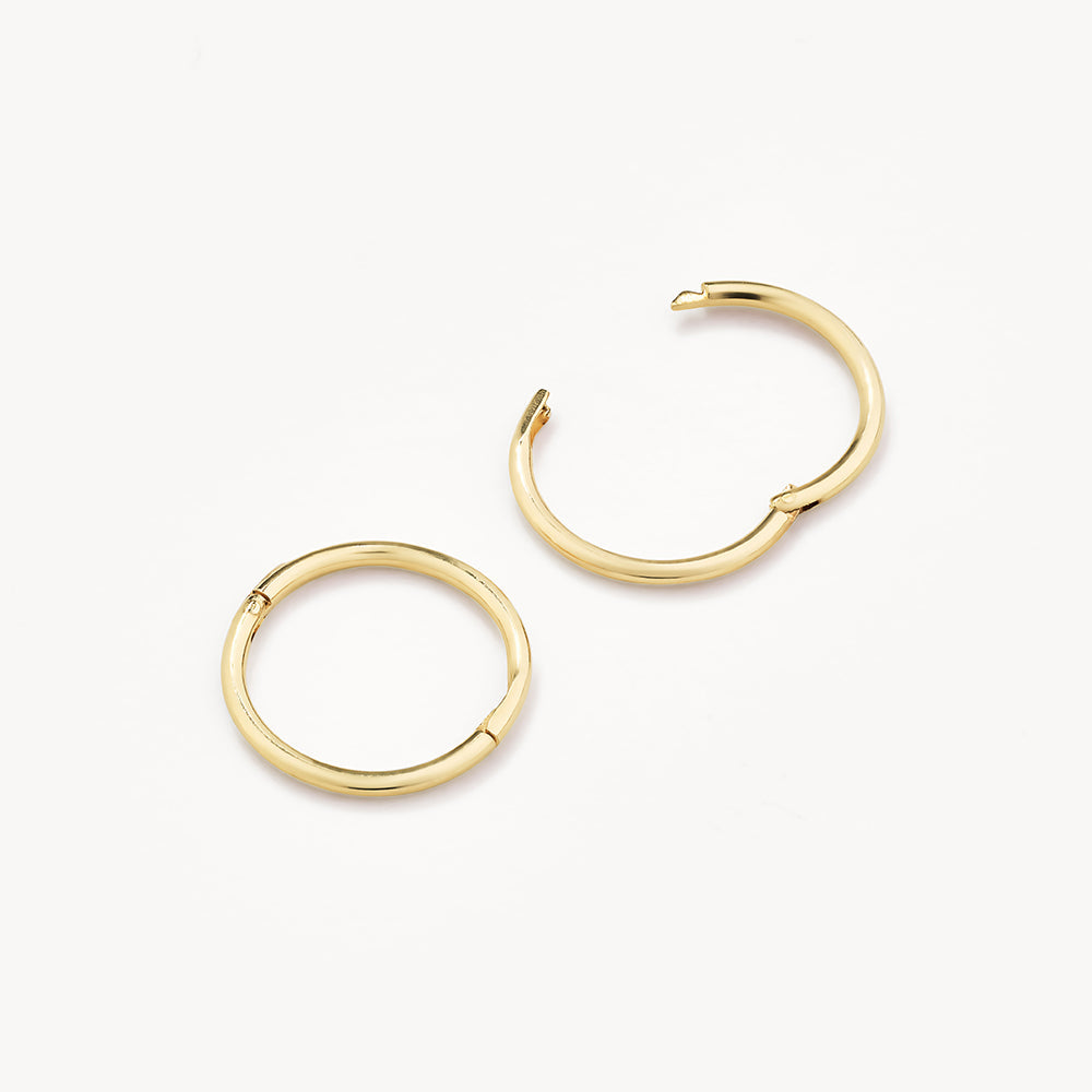 10k Gold Polished Sleeper Earrings for Women – Elegant and Comfortable Hoop Earrings for Everyday Wear, Sleep, and Gifting