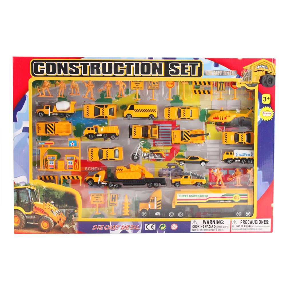 KidPlay 50-Piece Diecast Car Set - Urban City Construction Toy Vehicles for Kids | Pretend Play, Role Playing & Collectible Gift for Boys & Girls
