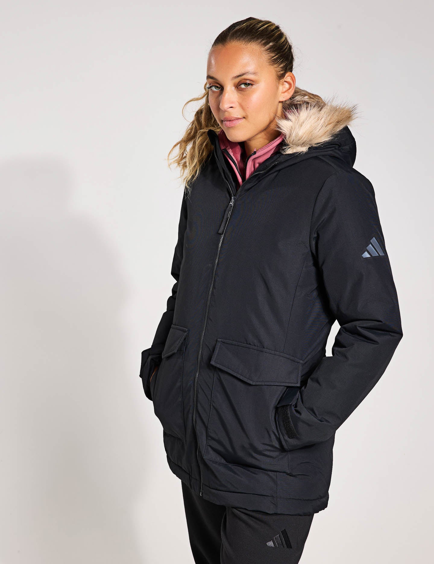 Paveric Fur Parka Coat for Women - Warm Winter Jacket with Faux Fur Hood, Black | Perfect for Cold Weather, Outdoor Activities & Fashion
