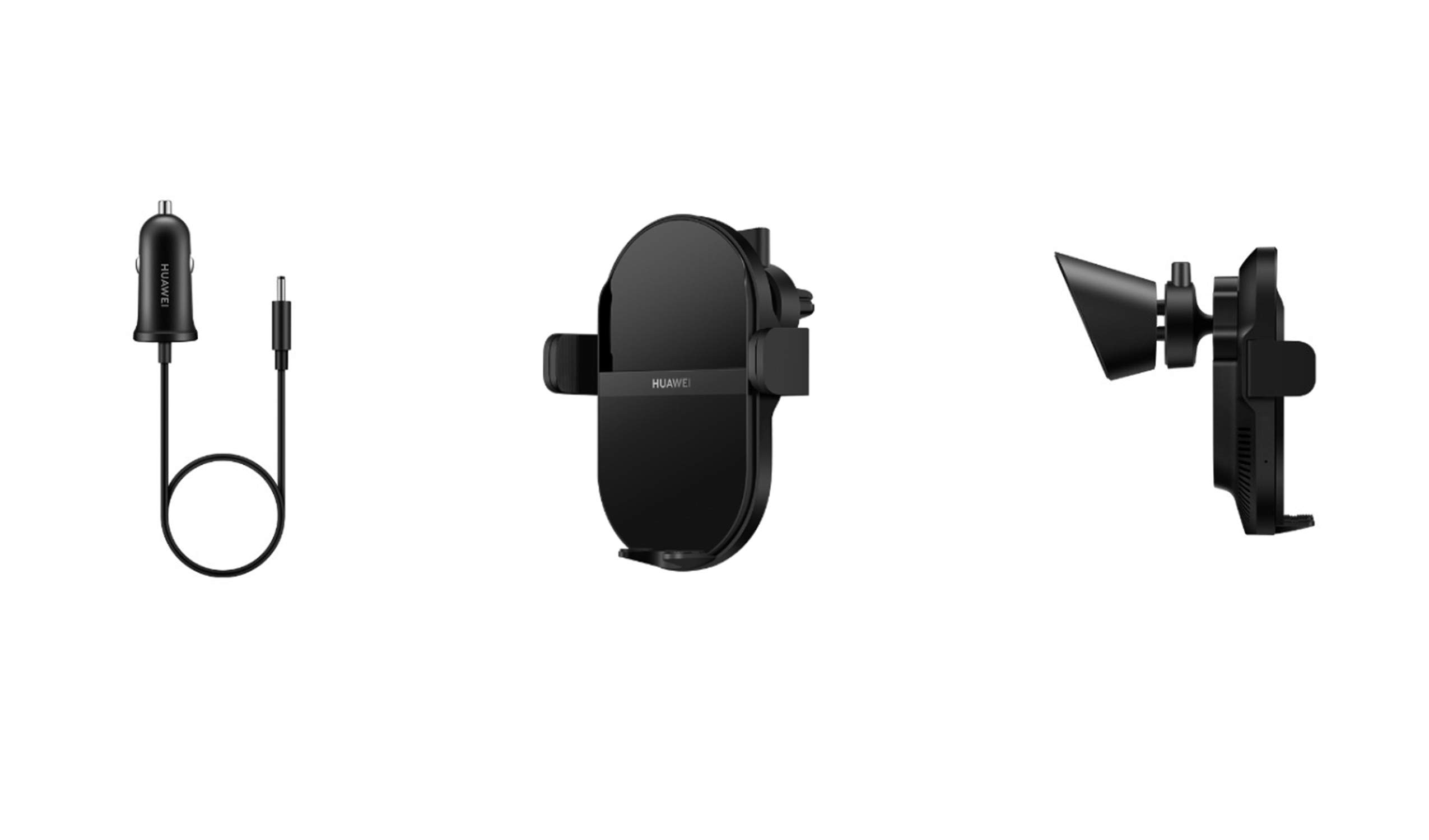 HUAWEI 50W Super Fast Wireless Car Charger CK030 - Carbon Crystal Black | Qi-Certified Fast Charging for Phones | Perfect for Road Trips & Commuting