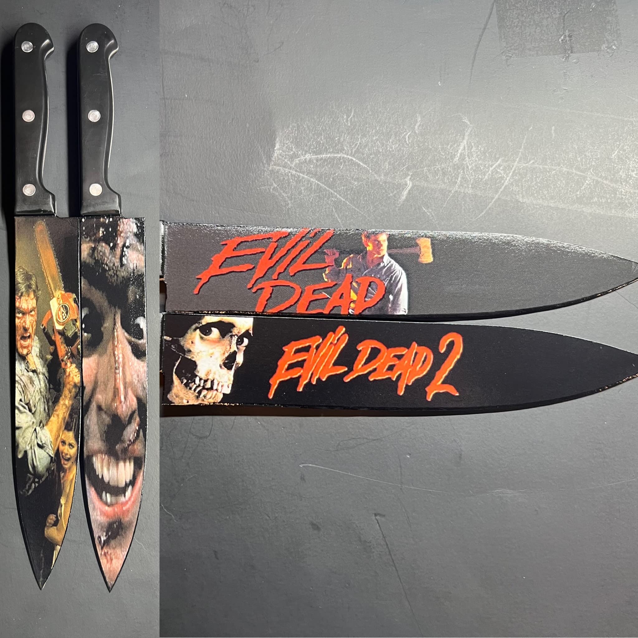 Evil Dead 1 & 2 Movie Replica Knife Set - Horror Film Collectible for Cosplay, Halloween, and Display