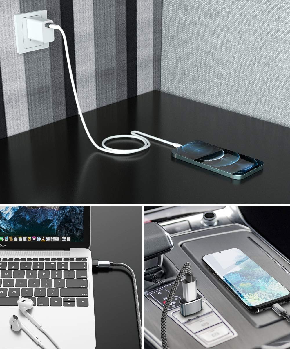 5-Pack USB to USB C Adapter - USB-C Female to A Male OTG Charger Converter for iPhone 16/15/14/13 Pro Max, Apple Watch Ultra/iWatch 7/8/9, AirPods 3, iPad Air, Samsung Galaxy S24/S23 - Perfect for Car Charging, Travel & Device Compatibility