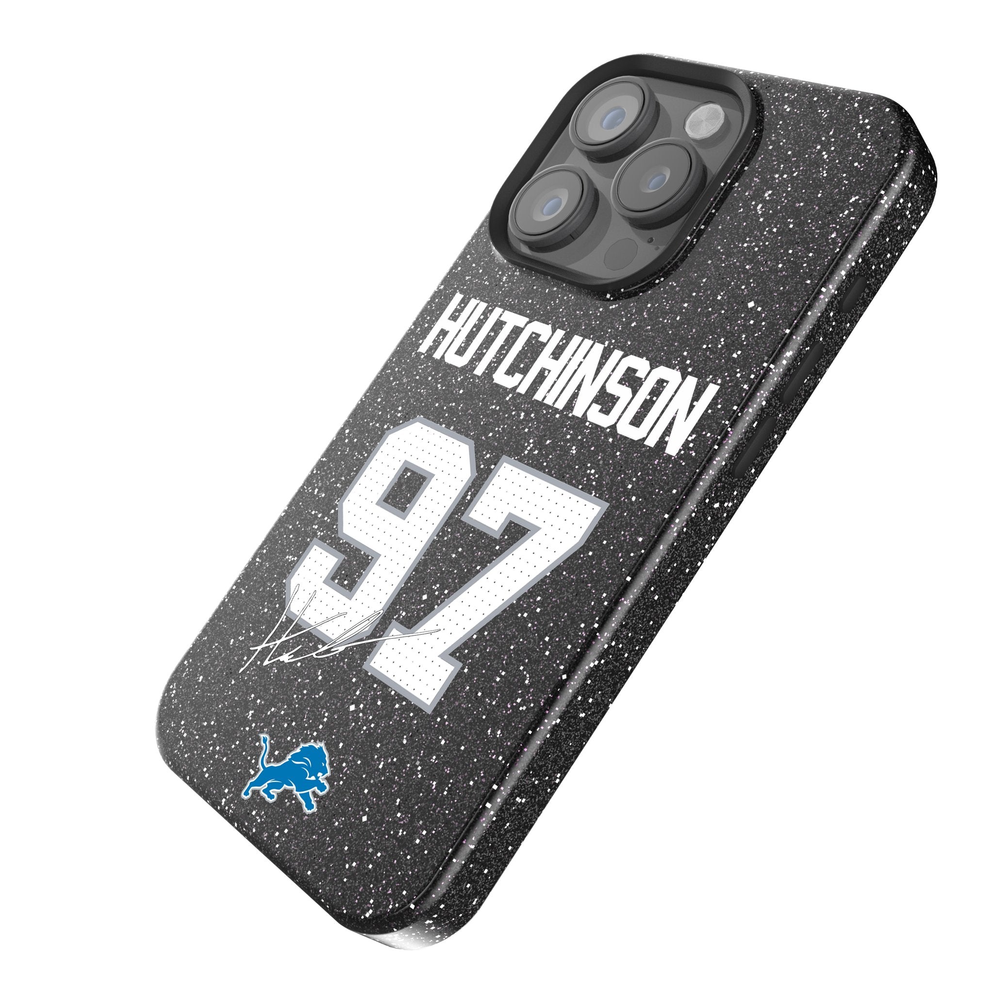Aidan Hutchinson Detroit Lions 97 Rhinestone Bling Phone Case for iPhone & Samsung - Perfect for Football Games & Lions Fan Gifts