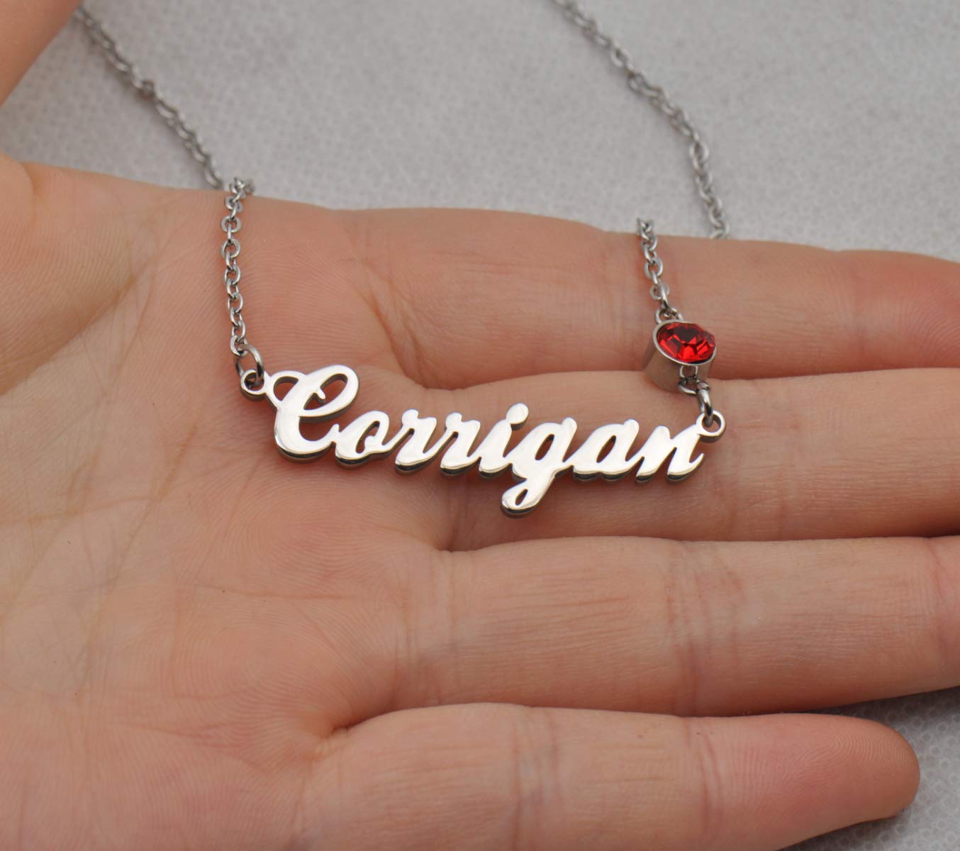 Personalized Name Necklace with Birthstone Initial - Custom Engraved Jewelry for Women, Gift for Mom, Wife, Daughter | Perfect for Birthdays, Anniversaries & Special Occasions