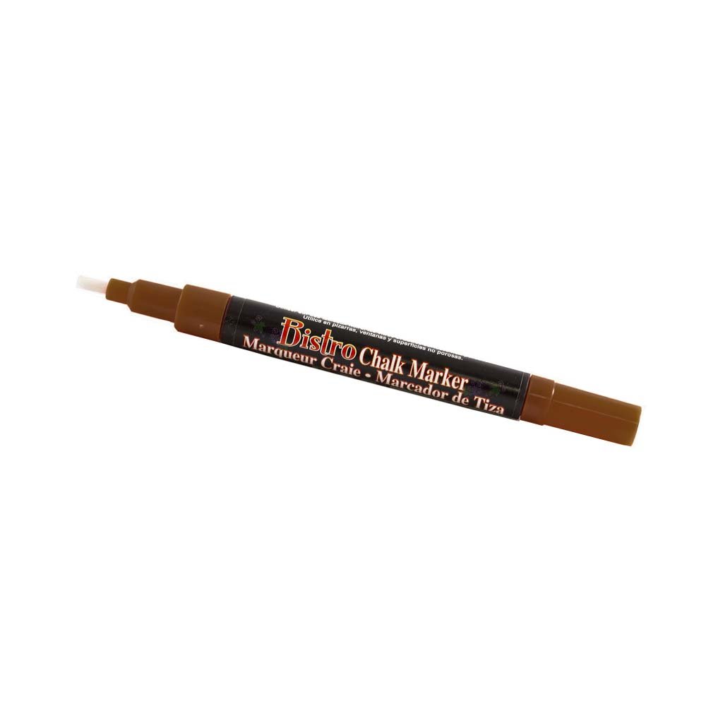 Dustless Erasable Chalk Markers - Fine Point Liquid Chalk Markers (Brown, 2-Pack) for Whiteboards, Glass, Windows & DIY Crafts