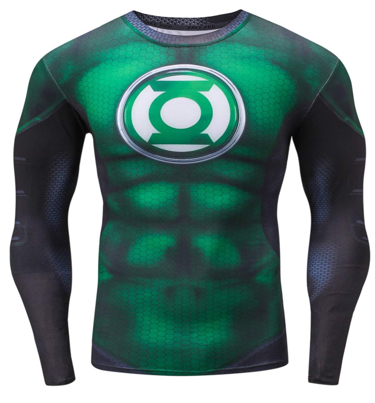 3D Printed Compression Long Sleeve T-Shirt for Men - Moisture Wicking Workout Shirt for Running, Gym & Training | Breathable Athletic Performance Top