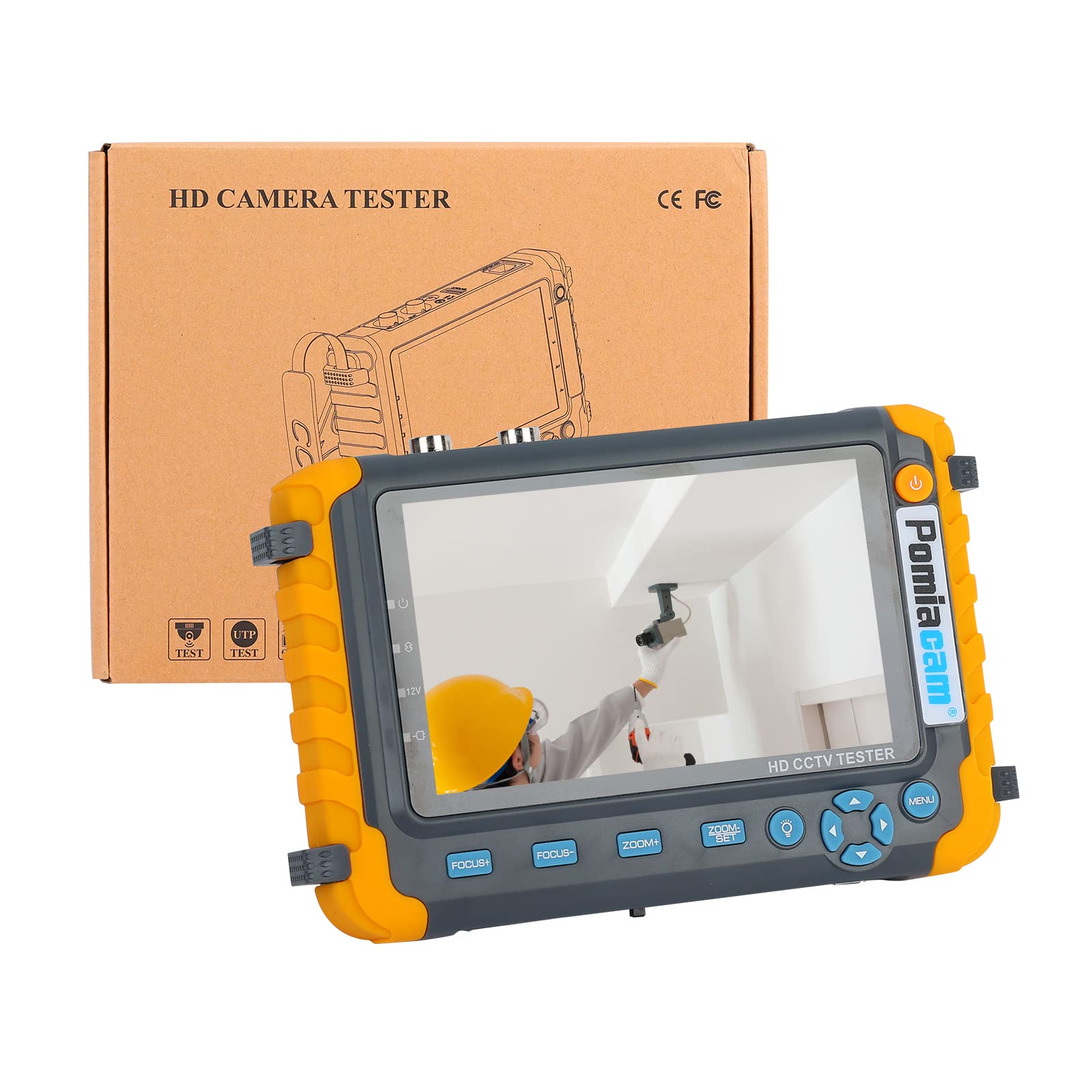 5 Inch 4-in-1 CCTV Monitor Tester - 1080P 5MP 8MP Analog Security Camera Tester for AHD/TVI/CVI/CVBS Coaxial Video, UTP/PTZ Cable Testing, HDMI/VGA Input & DC12V Output - Portable CCTV Diagnostic Tool for Security System Installation & Maintenance