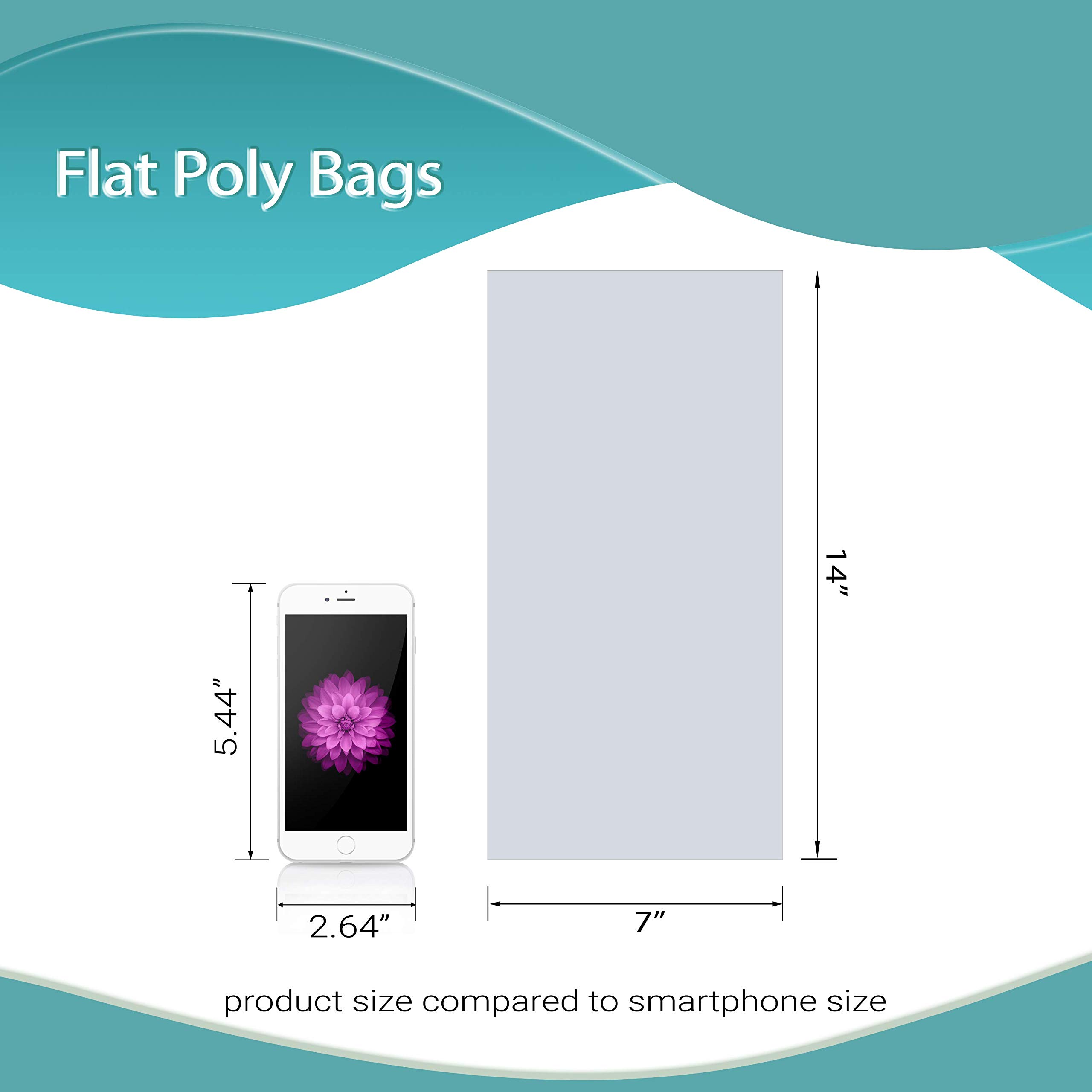APQ 7x14 Inch Clear Plastic Bags for Packaging - 1000 Pack of 4 Mil Tear-Resistant Polyethylene Flat Bakery Bags with Open Top | Perfect for Popcorn, Homemade Bread, Cookies & Pastry Storage | Ideal for Bakeries, Cafes & Home Baking
