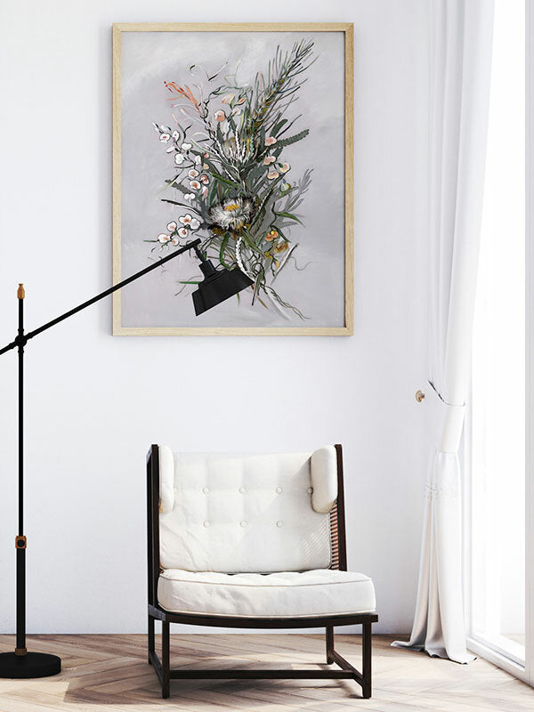 Boronia Framed Art Print - Premium Wall Decor for Living Room, Bedroom & Office - Elegant Floral Painting for Home & Office Decoration