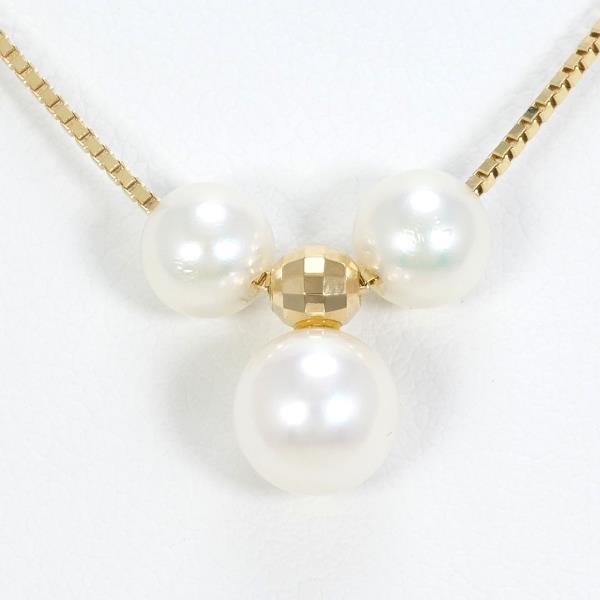 18K Yellow Gold Pearl Necklace for Women - Elegant Cultured Pearl Jewelry Gift for Wedding, Anniversary & Special Occasions