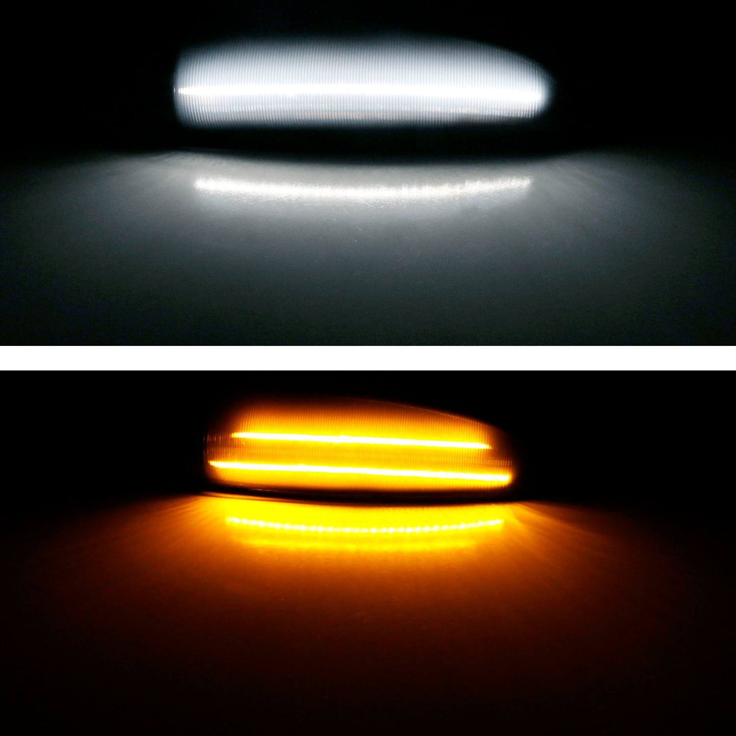 Clear Lens White/Amber Switchback LED Side Mirror Lamps for 2003-2007 Ford F250 F350 Super Duty - Enhanced Visibility & Safety for Night Driving & Off-Road Adventures