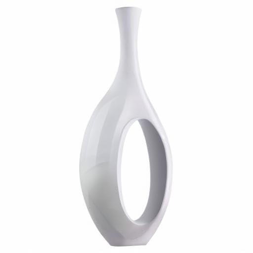 Finesse Decor Abstract Trombone Vase - Modern White Large Decorative Vase for Home & Room Decor | Perfect for Living Room, Bedroom, Office & Wedding Centerpieces