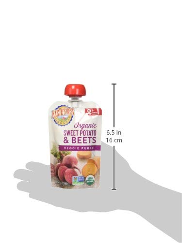 Earth's Best Organic Stage 2 Baby Food - Sweet Potatoes & Beets - 3.5 oz Pouch | Healthy Puree for 6+ Months | Easy On-The-Go Feeding | USDA Certified Organic | No Artificial Ingredients | Perfect for Travel & Daycare