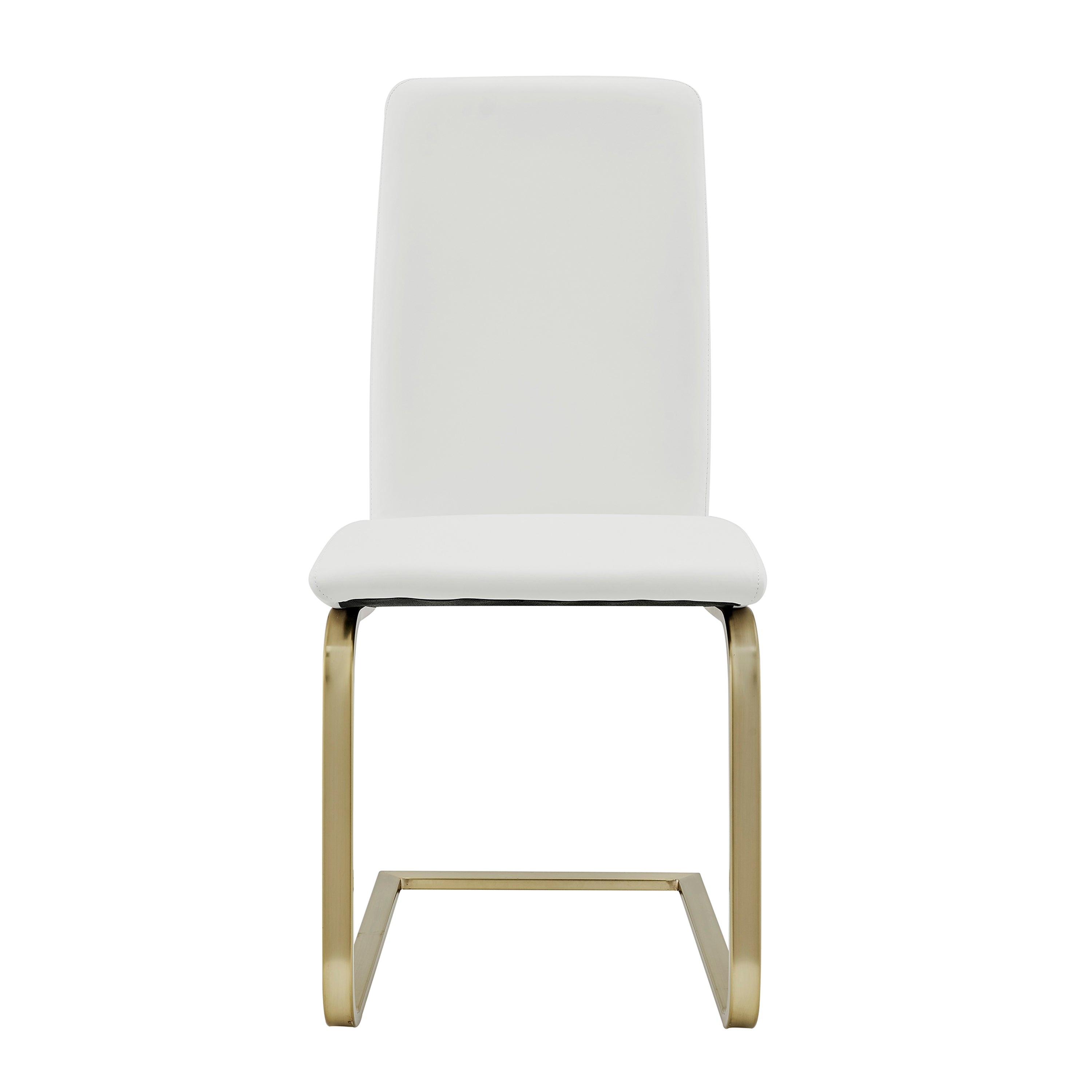 Euro Style Cinzia Modern White Dining Chairs with Chrome Legs - Set of 2, Perfect for Kitchen, Dining Room, and Contemporary Home Decor