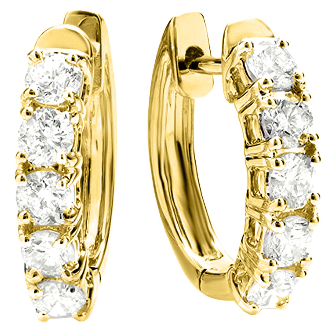 3/4-6 CT Carat Natural Diamond Hoop Huggie Earrings for Women - Dainty Everyday Luxury Jewelry - Perfect for Gifts, Weddings & Special Occasions