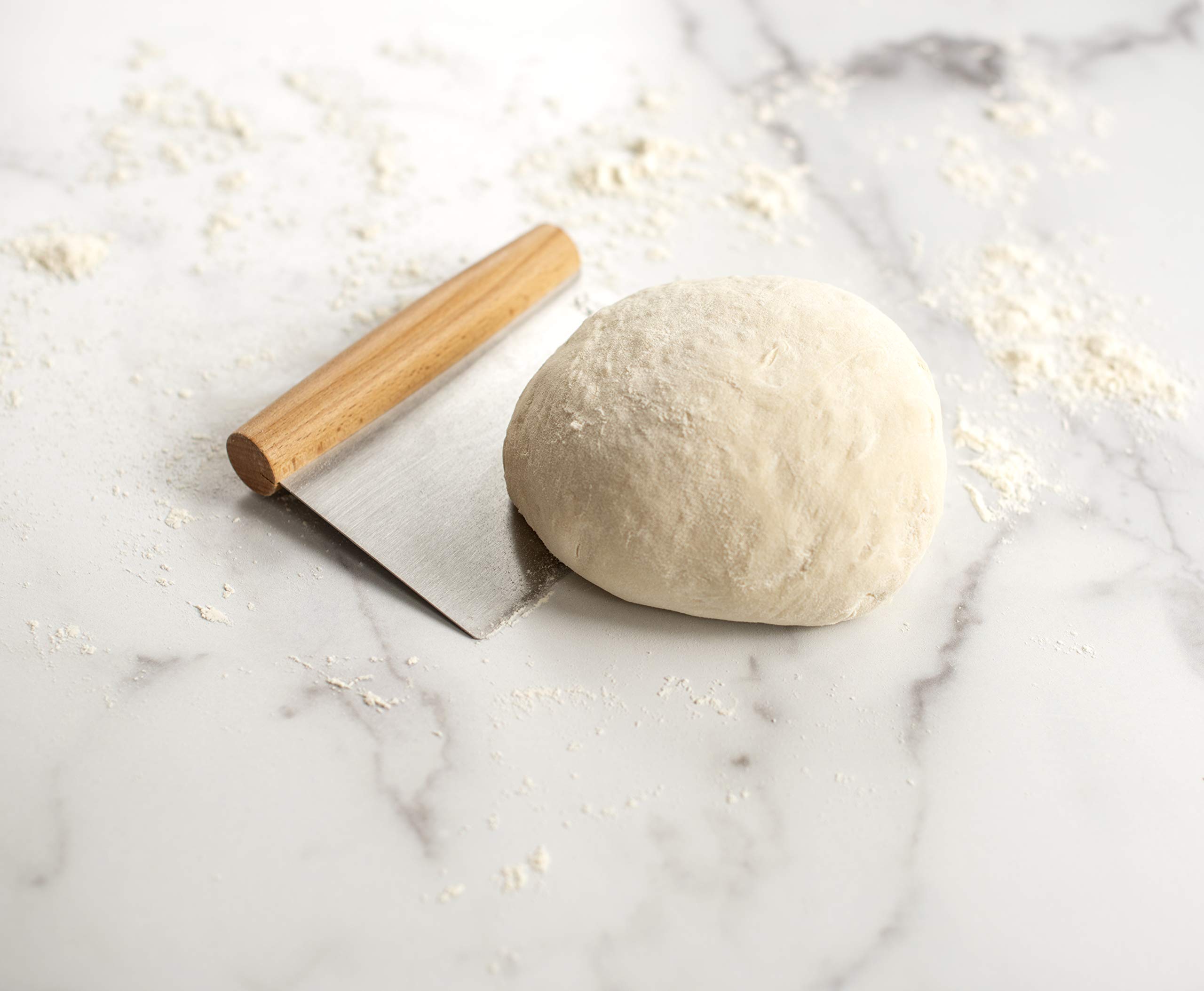 Nordic Ware Stainless Steel Dough Cutter with Comfortable Beechwood Handle - Perfect for Baking Cookies, Pastries & Pie Crusts | Commercial & Home Kitchen Use