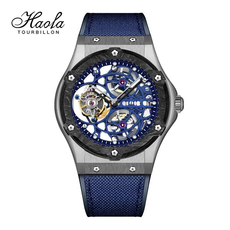 Haofa Luxury Men's Skeleton Tourbillon Mechanical Watch with Sapphire Crystal & Carbon Fiber Case - Premium 1918 Collection | Perfect for Business Meetings, Formal Events & Gift Giving