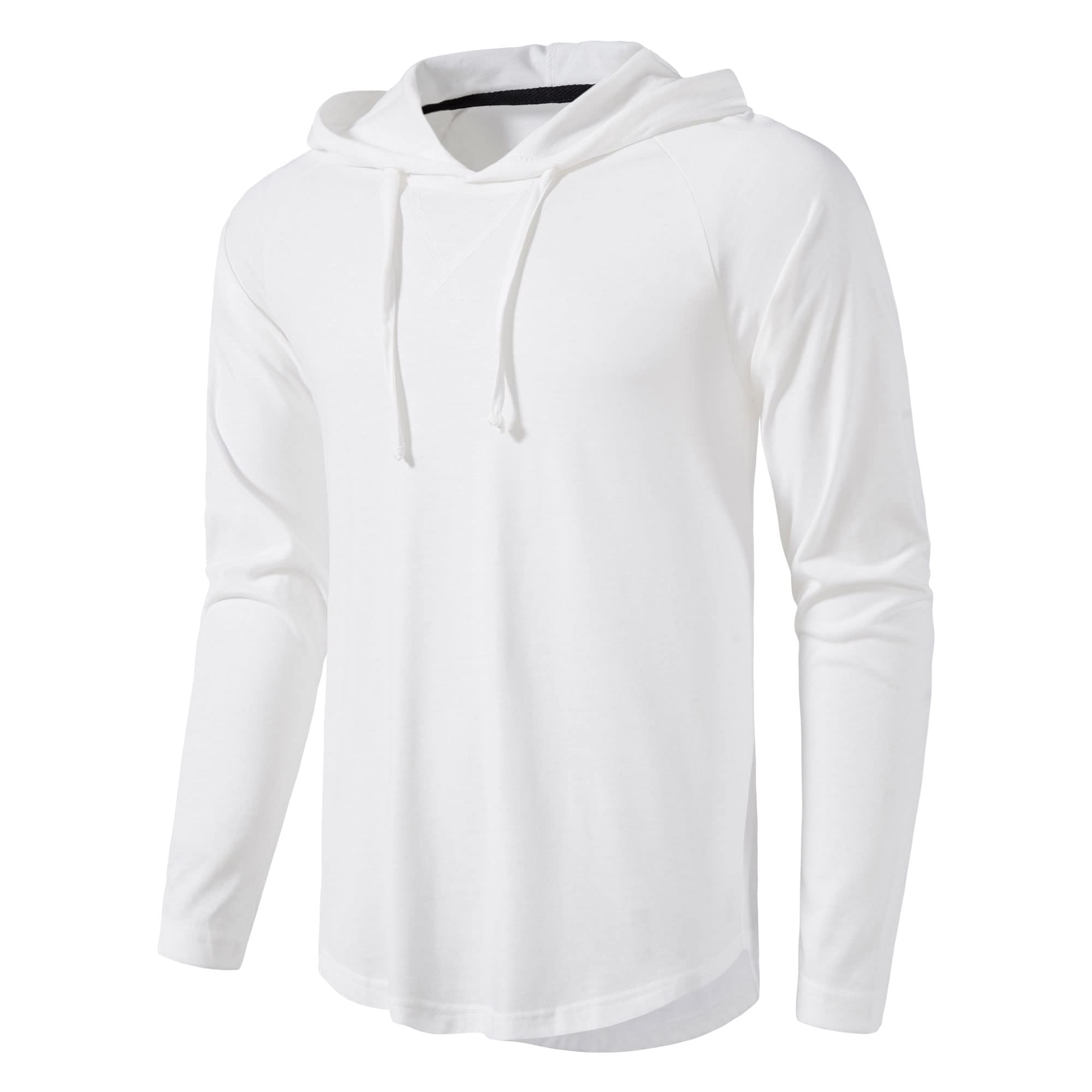 MUSE FATH Men's Long Sleeve Athletic Performance Lightweight Hoodie Sweatshirt - Breathable Workout Top for Running, Gym & Outdoor Activities