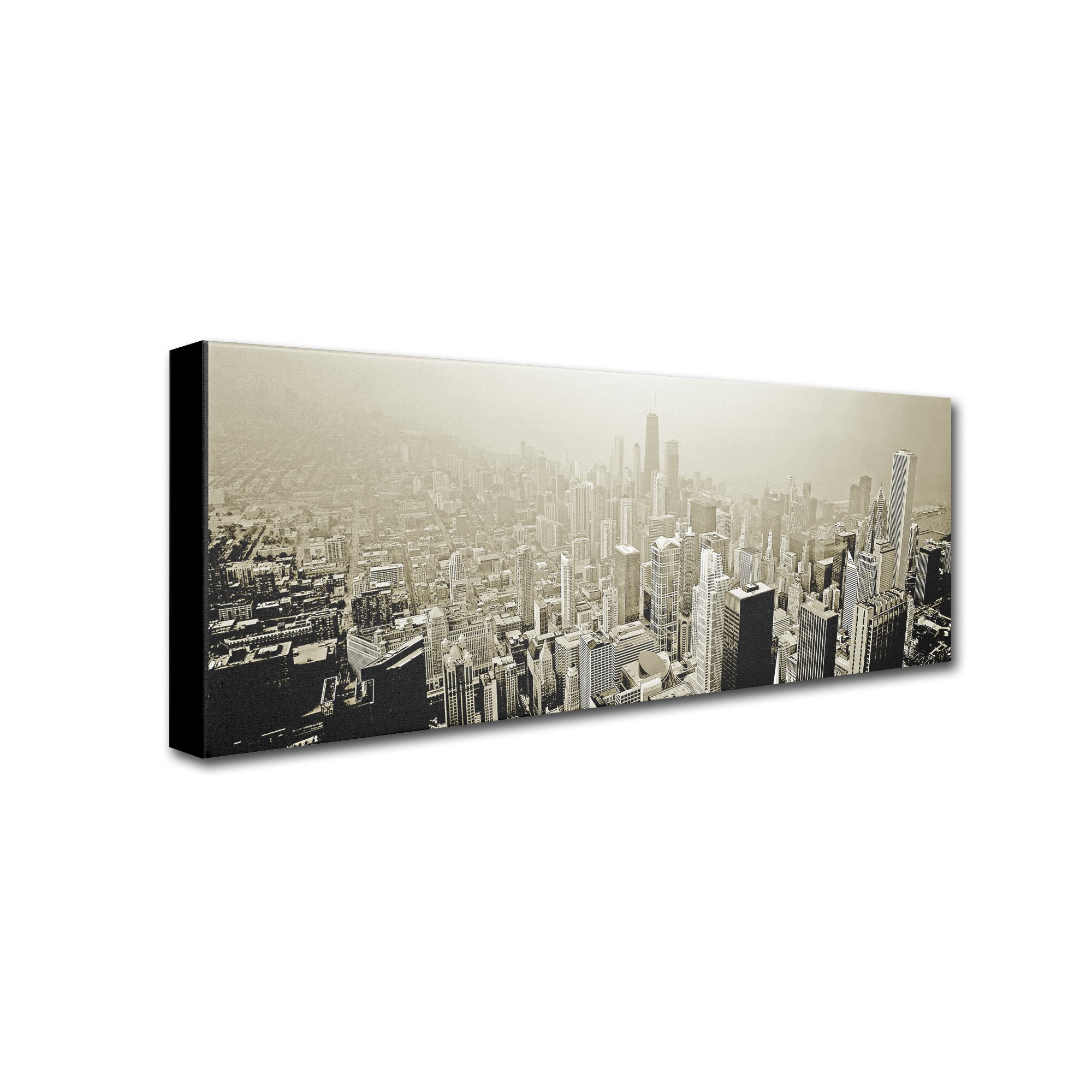 Preston Chicago Skyline Canvas Art Print - 8x24 Inch Modern Wall Decor for Living Room, Bedroom & Office | Trademark Art