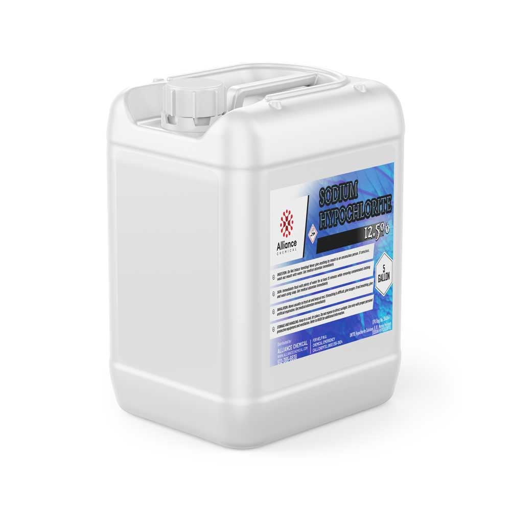 12.5% Sodium Hypochlorite Solution - 5 Gallon Pail | High Purity Pool Chlorine, Water Treatment Chemical | Ideal for Swimming Pool Maintenance, Disinfection & Industrial Cleaning