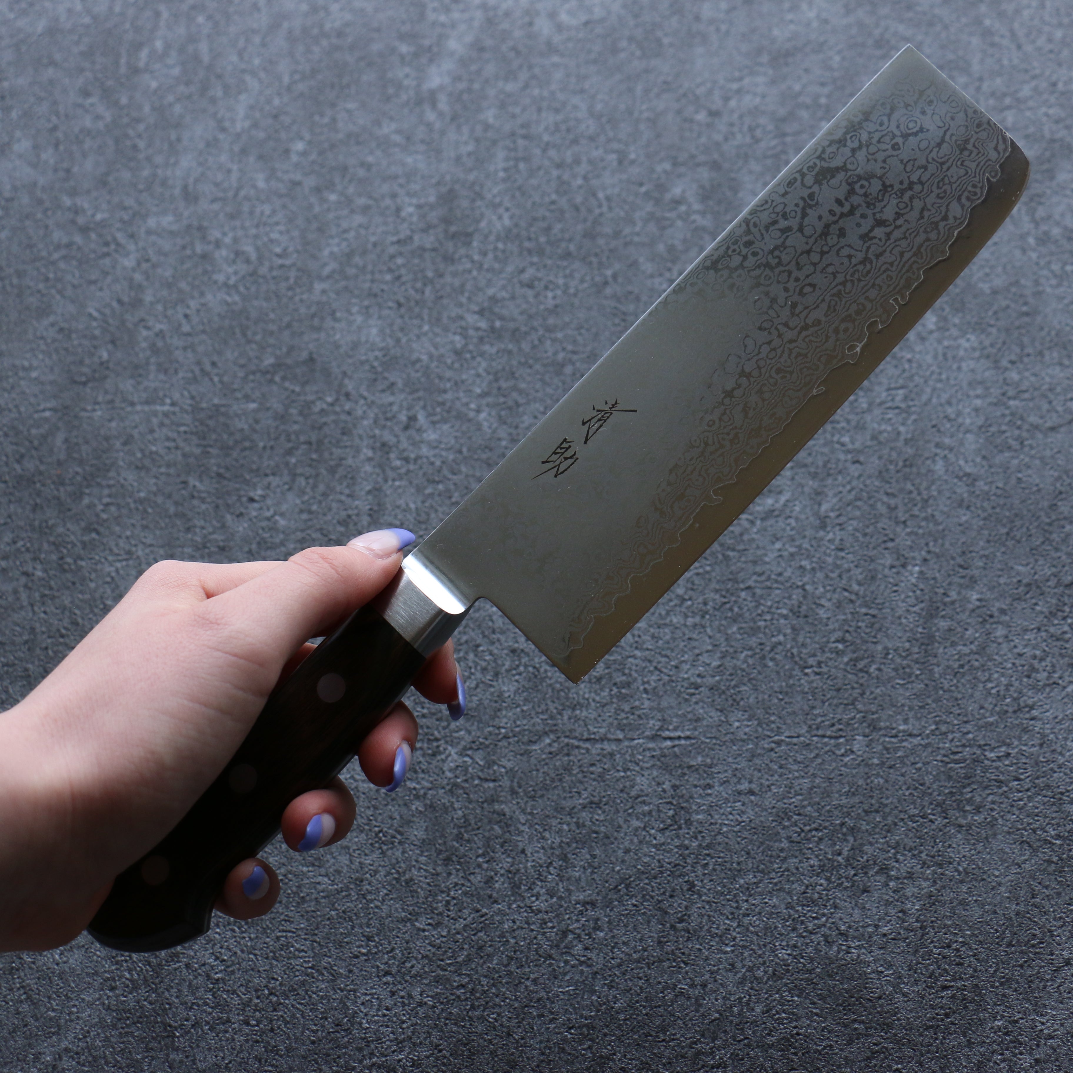 Premium Seisuke VG10 33-Layer Damascus Nakiri Knife 165mm - Japanese Kitchen Knife with Brown Pakkawood Handle - Perfect for Slicing Vegetables, Fruits & Sushi Preparation
