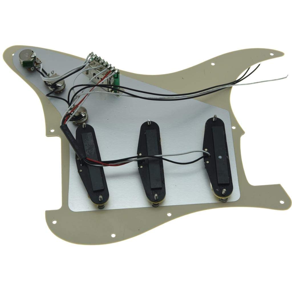KAISH Aged Pearl Prewired Electric Guitar Pickguard with Wilkinson Pickups - Compatible with USA/Mexico Fender Stratocaster - Perfect for Vintage Tone Upgrade & Stage Performance