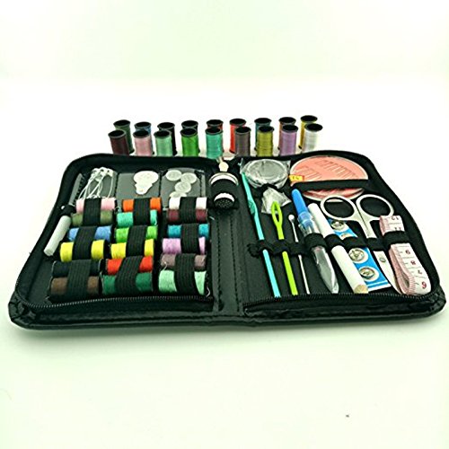 WIN Portable Sewing Kit for Beginners - 50pcs Essential Sewing Supplies with Needles, Threads, Buttons & More - Perfect for Emergency Repairs, Travel, Home DIY & Craft Projects