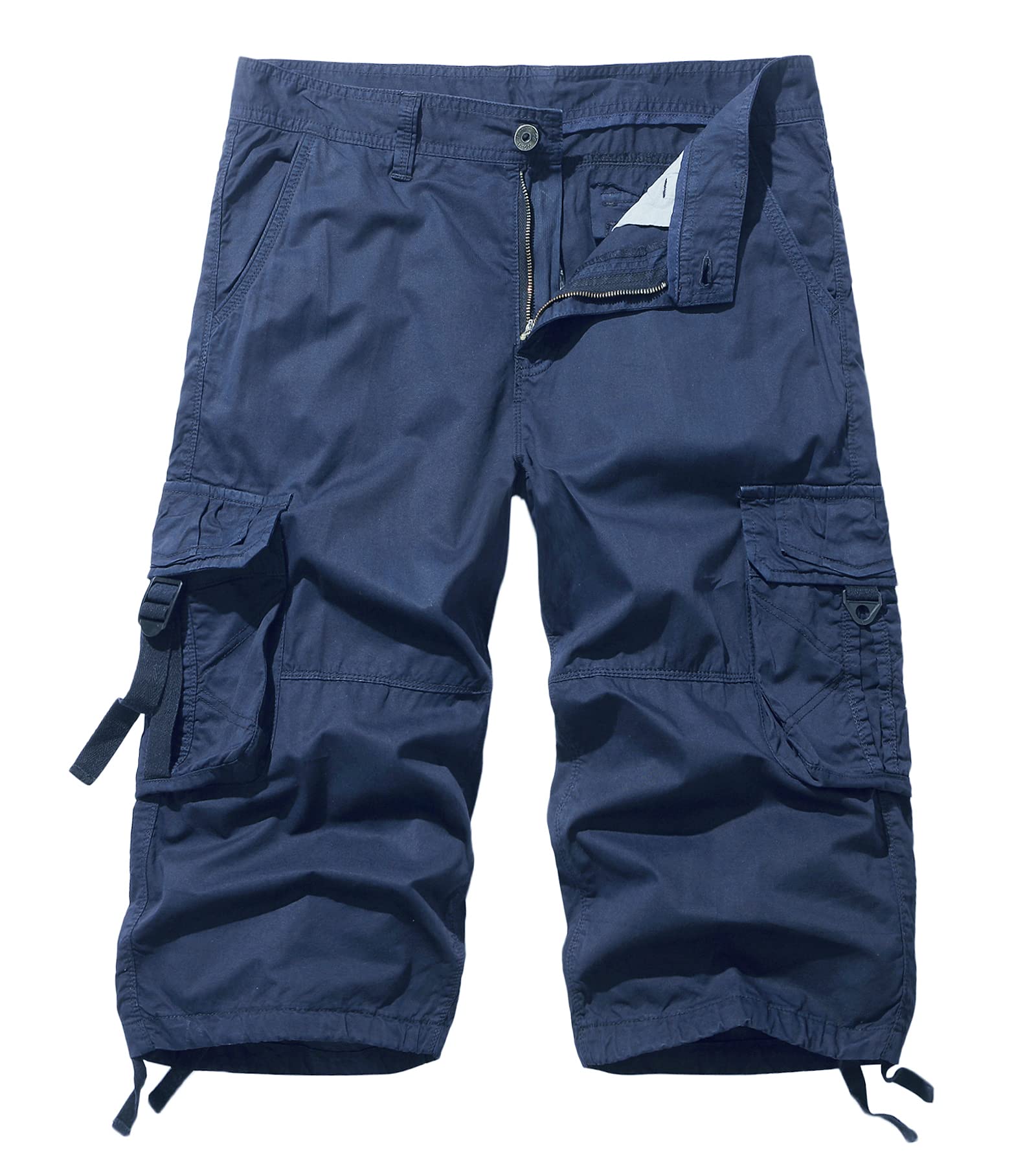 Men's 3/4 Length Cargo Shorts - Below The Knee Casual & Utility Shorts for Outdoor Activities, Hiking, Travel and Summer Wear